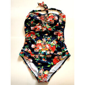 NEW East Elegant Maternity Floral One Piece Swimsuit Women's Size XL NWT